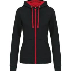 Kariban K467 - Sweat-shirt zippé capuche contrastée femme
