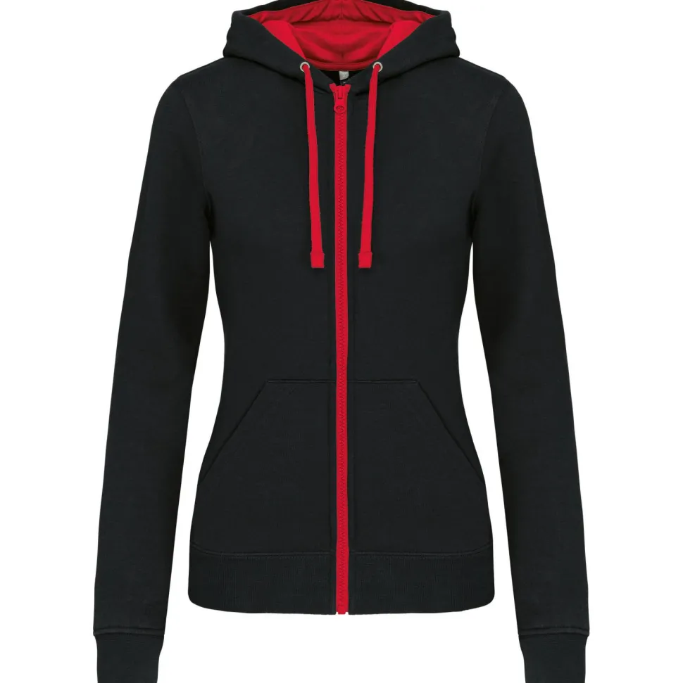 Kariban K467 - Sweat-shirt zippé capuche contrastée femme