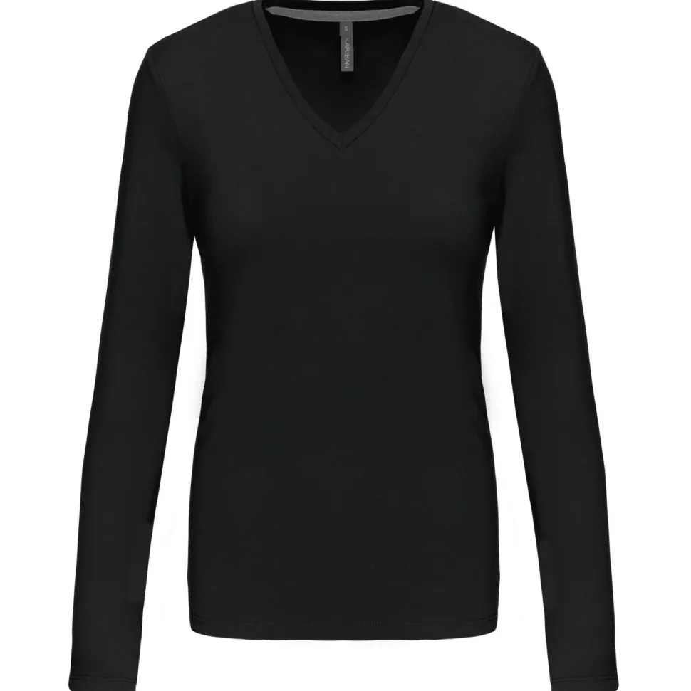 Kariban K382 - T-SHIRT COL V MANCHES LONGUES FEMME