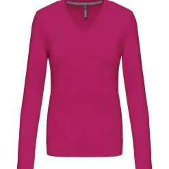 Kariban K382 - T-SHIRT COL V MANCHES LONGUES FEMME