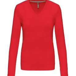 Kariban K382 - T-SHIRT COL V MANCHES LONGUES FEMME