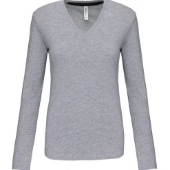 Kariban K382 - T-SHIRT COL V MANCHES LONGUES FEMME