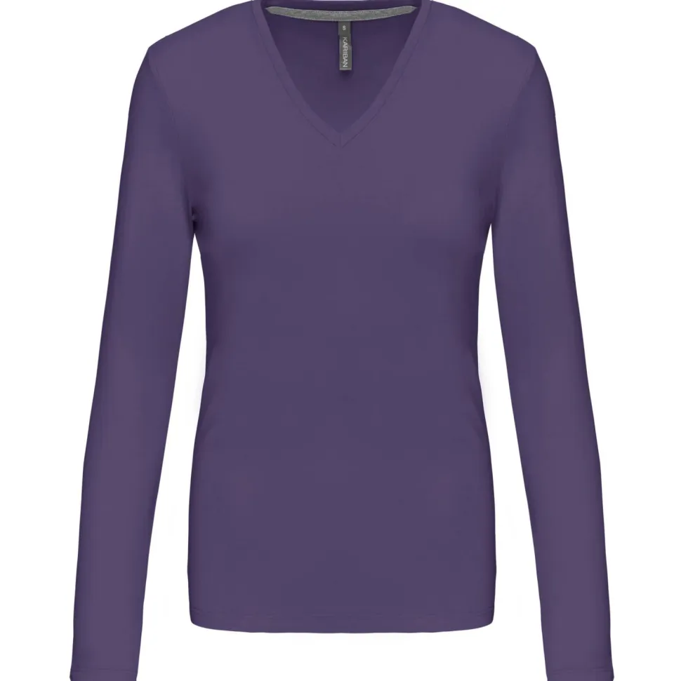 Kariban K382 - T-SHIRT COL V MANCHES LONGUES FEMME
