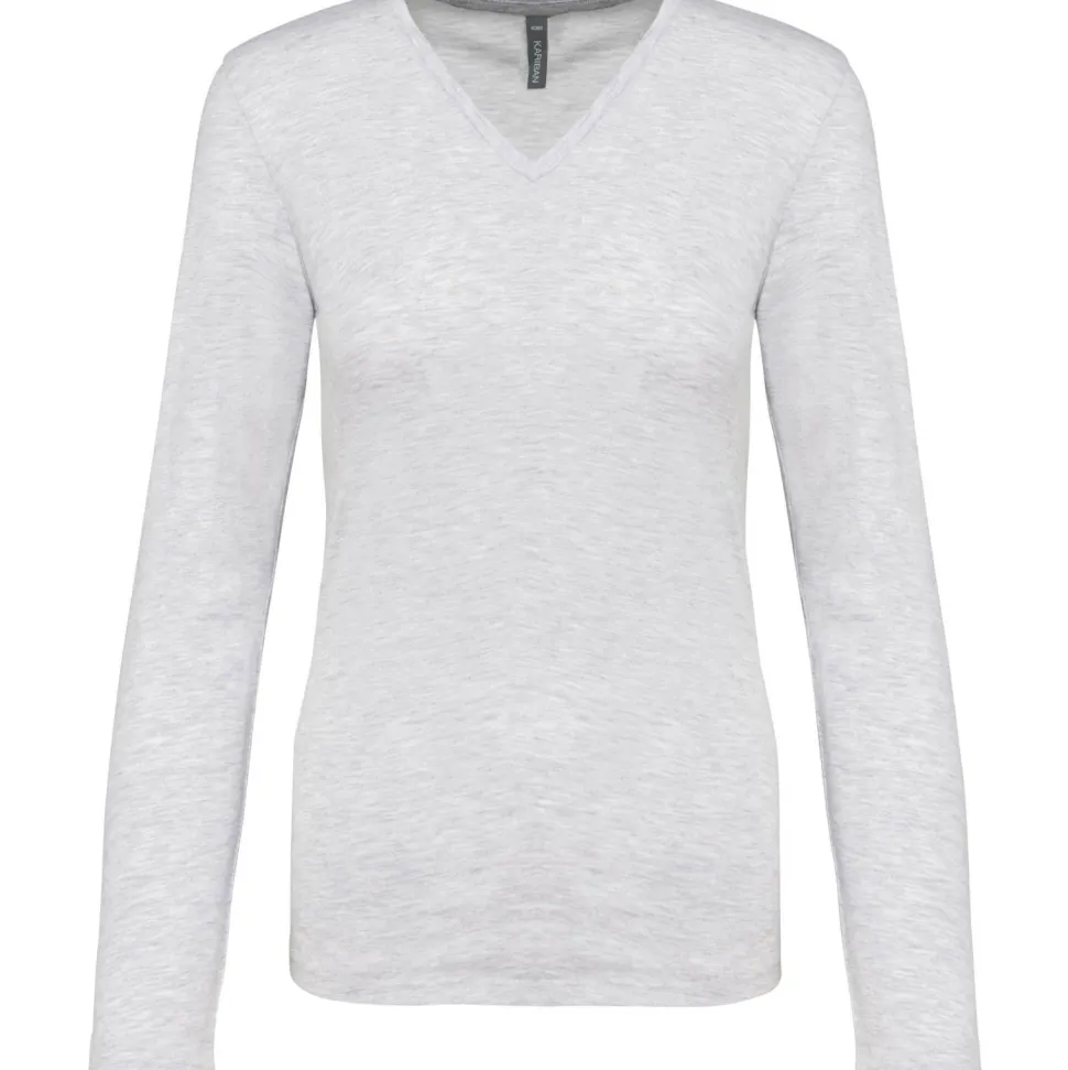 Kariban K382 - T-SHIRT COL V MANCHES LONGUES FEMME