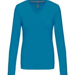 Kariban K382 - T-SHIRT COL V MANCHES LONGUES FEMME
