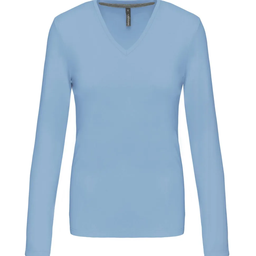 Kariban K382 - T-SHIRT COL V MANCHES LONGUES FEMME