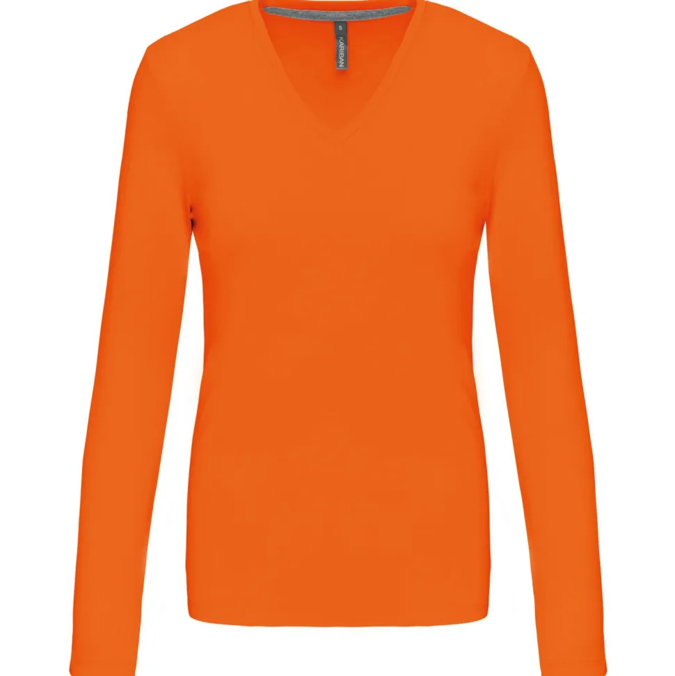 Kariban K382 - T-SHIRT COL V MANCHES LONGUES FEMME