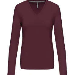 Kariban K382 - T-SHIRT COL V MANCHES LONGUES FEMME
