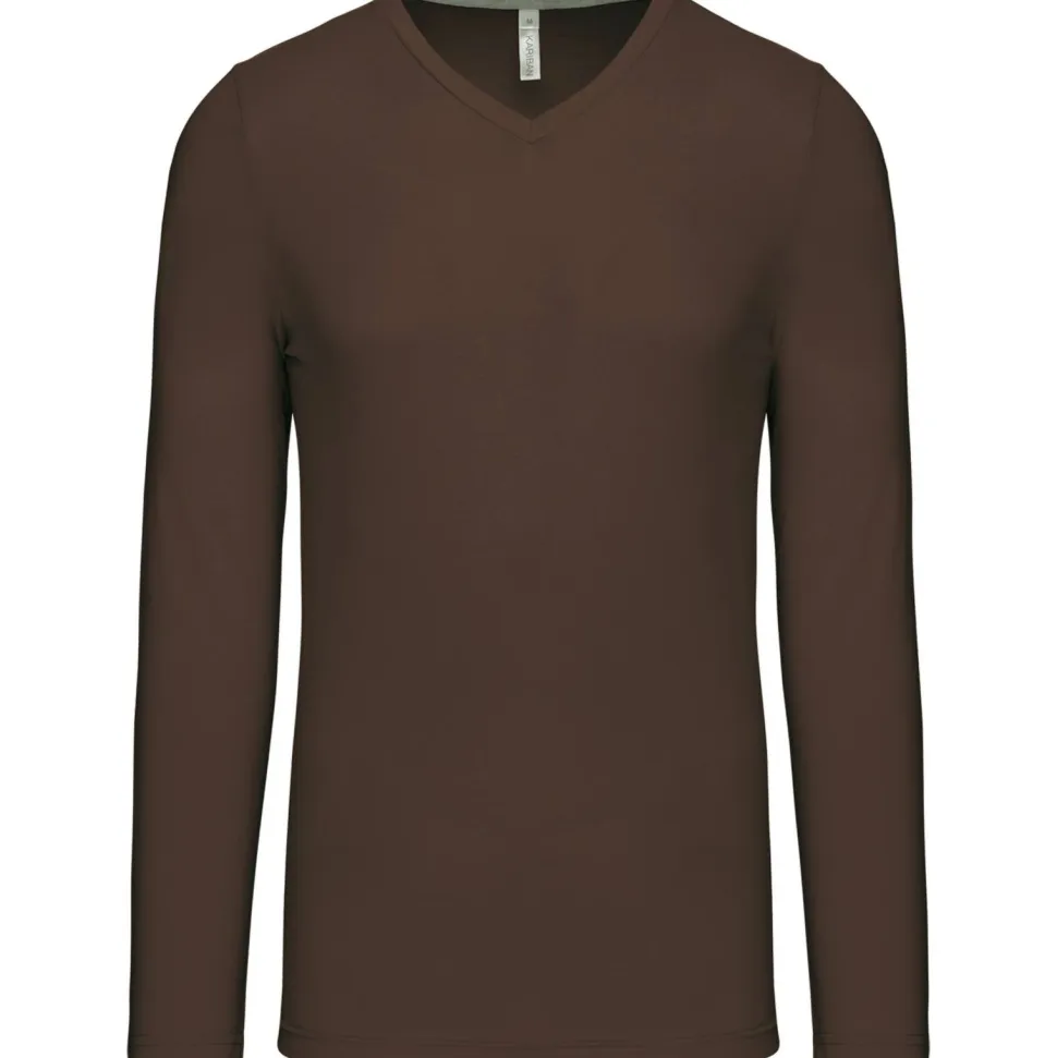Kariban K358 - T-SHIRT COL V MANCHES LONGUES
