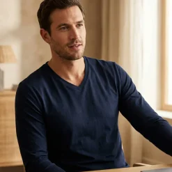 Kariban Premium PK306 - T-shirt Supima® col V manches longues homme