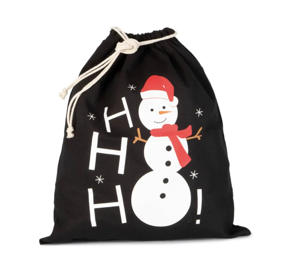 Kimood KI0745 - Sac coton à cordon motif bonhomme de neige