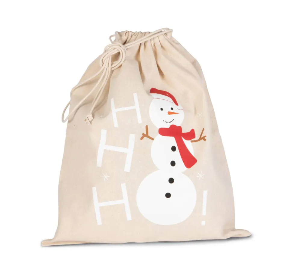 Kimood KI0745 - Sac coton à cordon motif bonhomme de neige