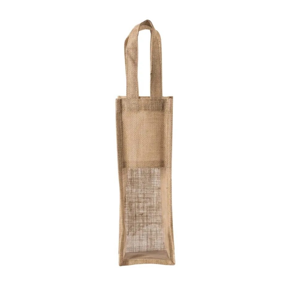 Kimood KI0267 - Sac porte bouteille en jute