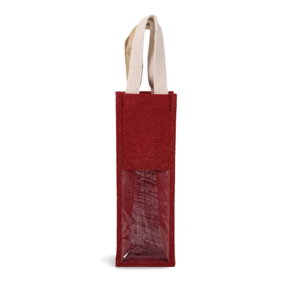 Kimood KI0267 - Sac porte bouteille en jute