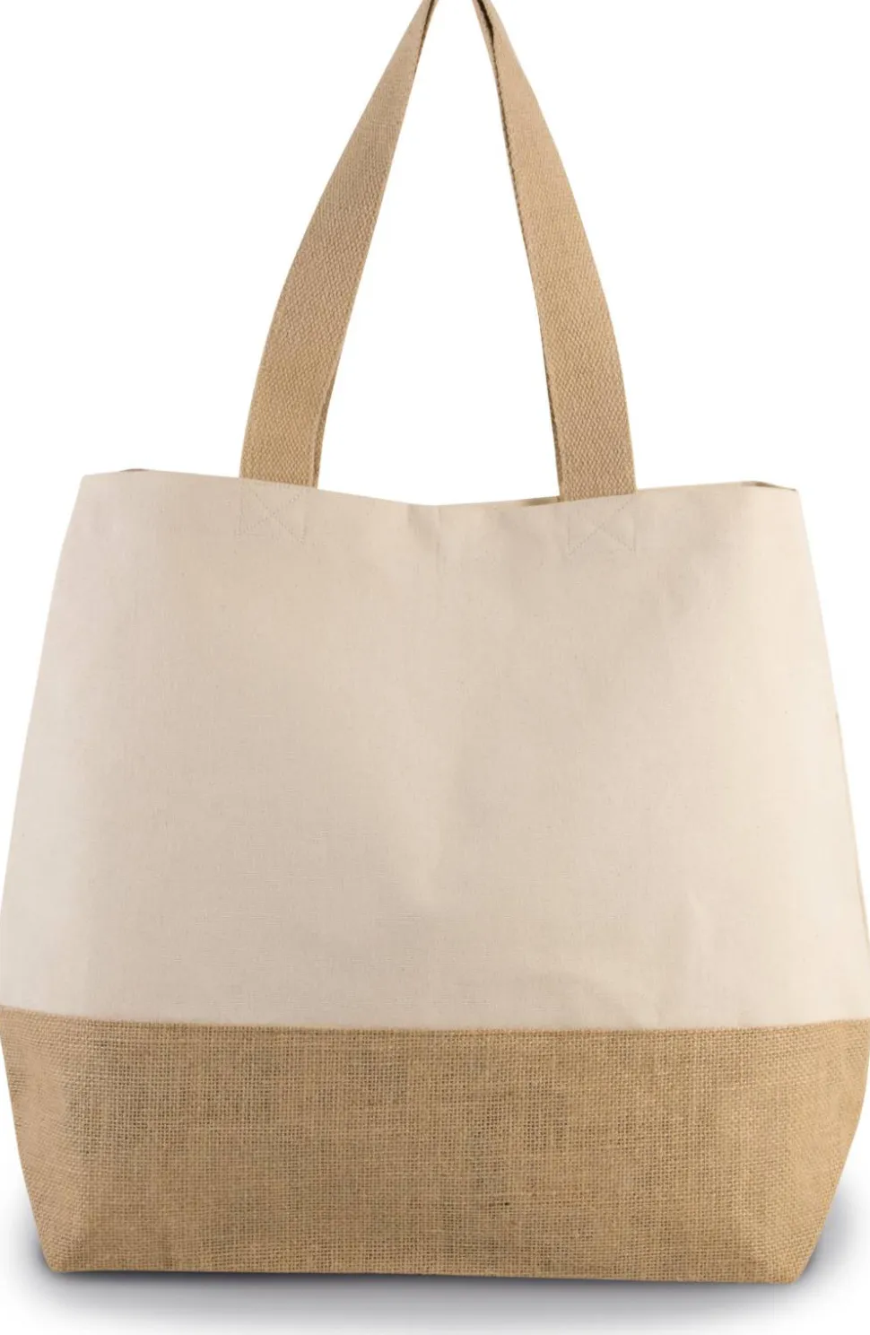 Kimood KI0235 - Sac shopping en toiles de coton & jute