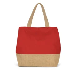 Kimood KI0235 - Sac shopping en toiles de coton & jute
