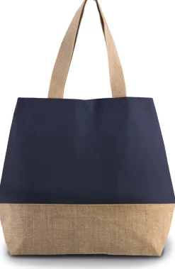 Kimood KI0235 - Sac shopping en toiles de coton & jute
