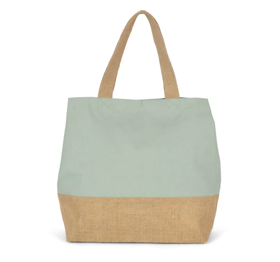 Kimood KI0235 - Sac shopping en toiles de coton & jute