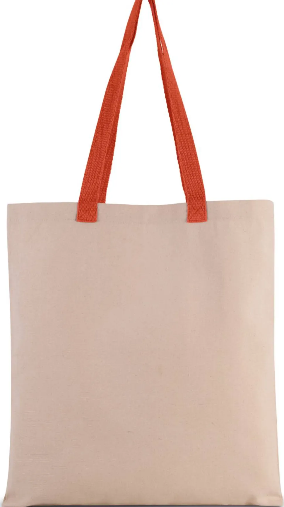 Kimood KI0277 - Sac shopping plat en toile avec poignées contrastées