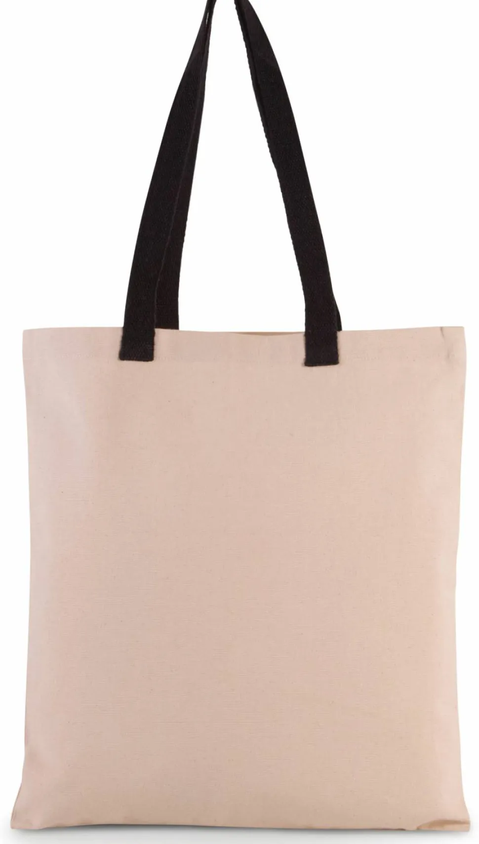 Kimood KI0277 - Sac shopping plat en toile avec poignées contrastées