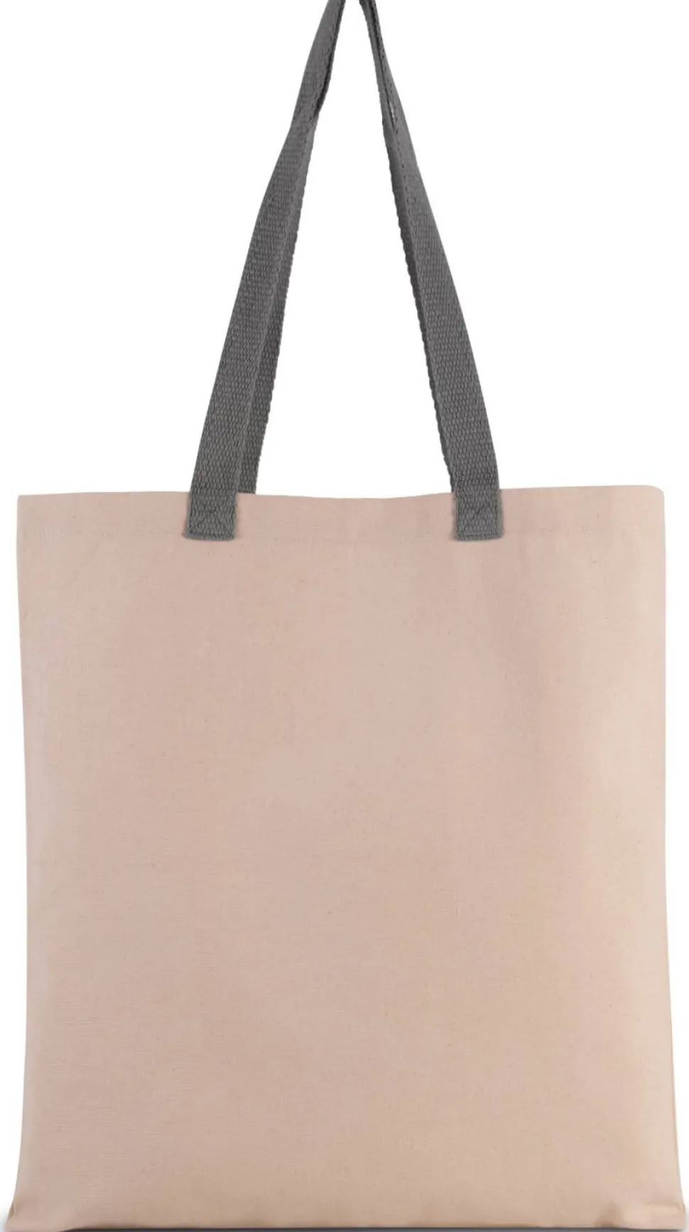 Kimood KI0277 - Sac shopping plat en toile avec poignées contrastées