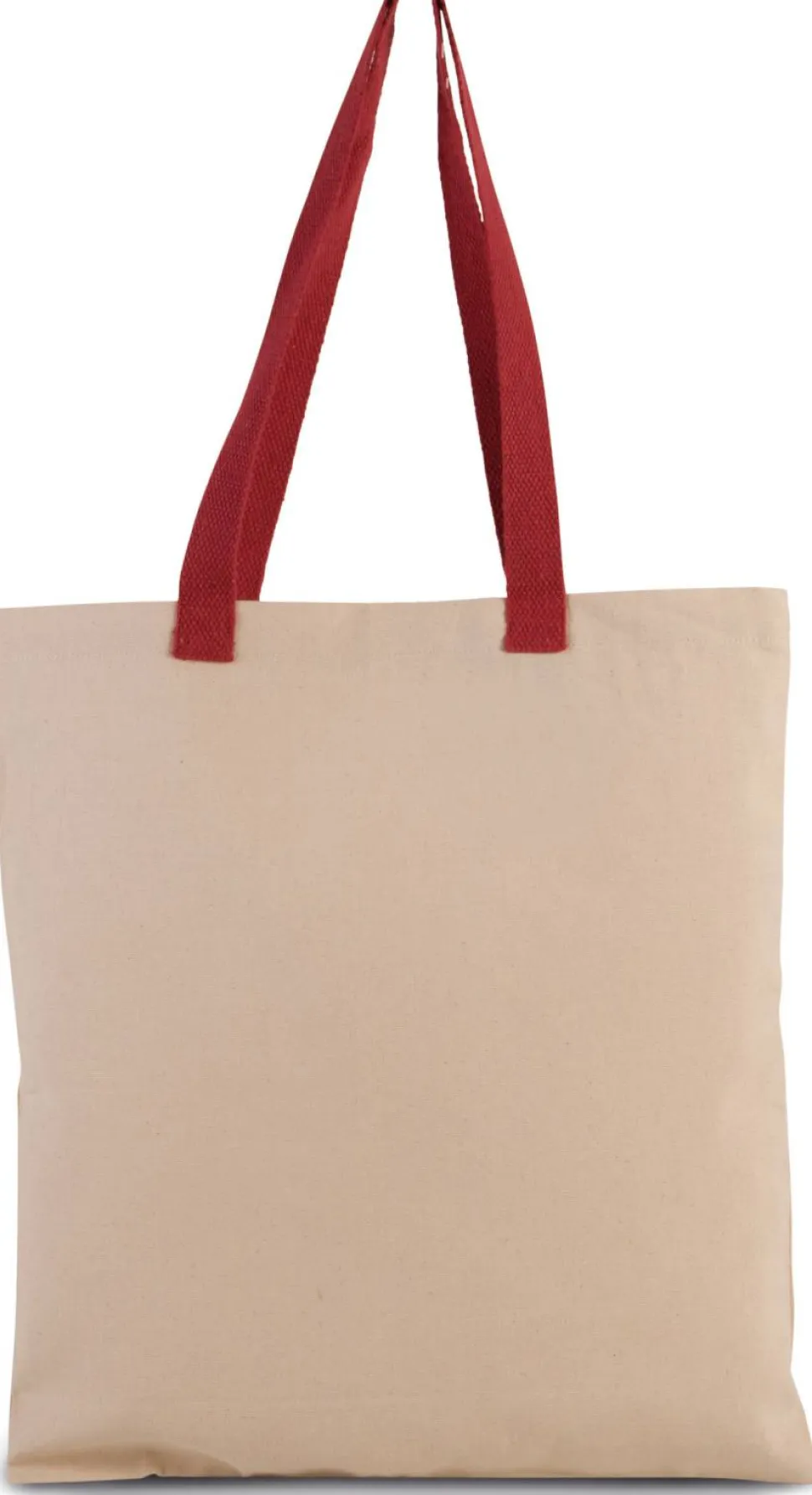 Kimood KI0277 - Sac shopping plat en toile avec poignées contrastées