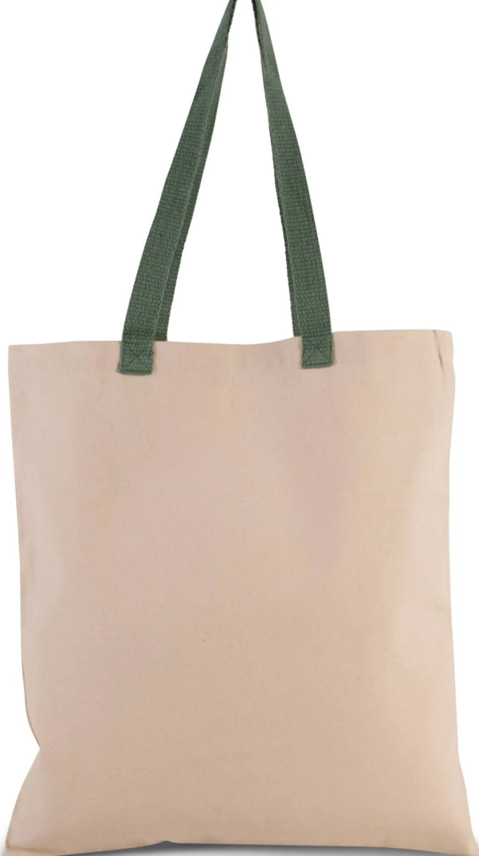 Kimood KI0277 - Sac shopping plat en toile avec poignées contrastées