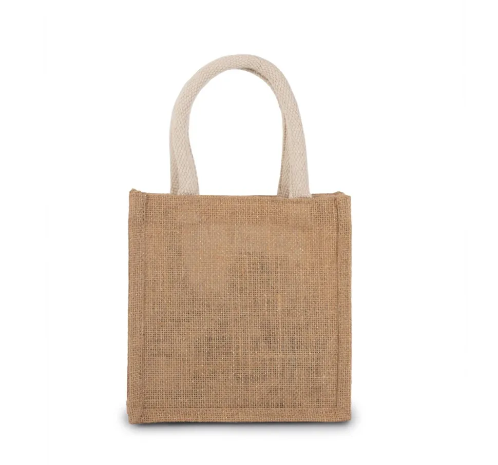 Kimood KI0272 - Sac style cabas en toile de jute - petit modèle