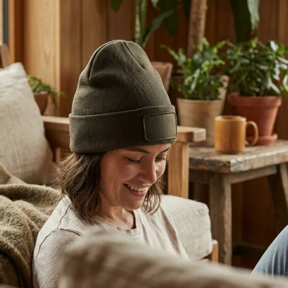 K-up KP895 - Bonnet Tricoté avec Patch Personnalisable
