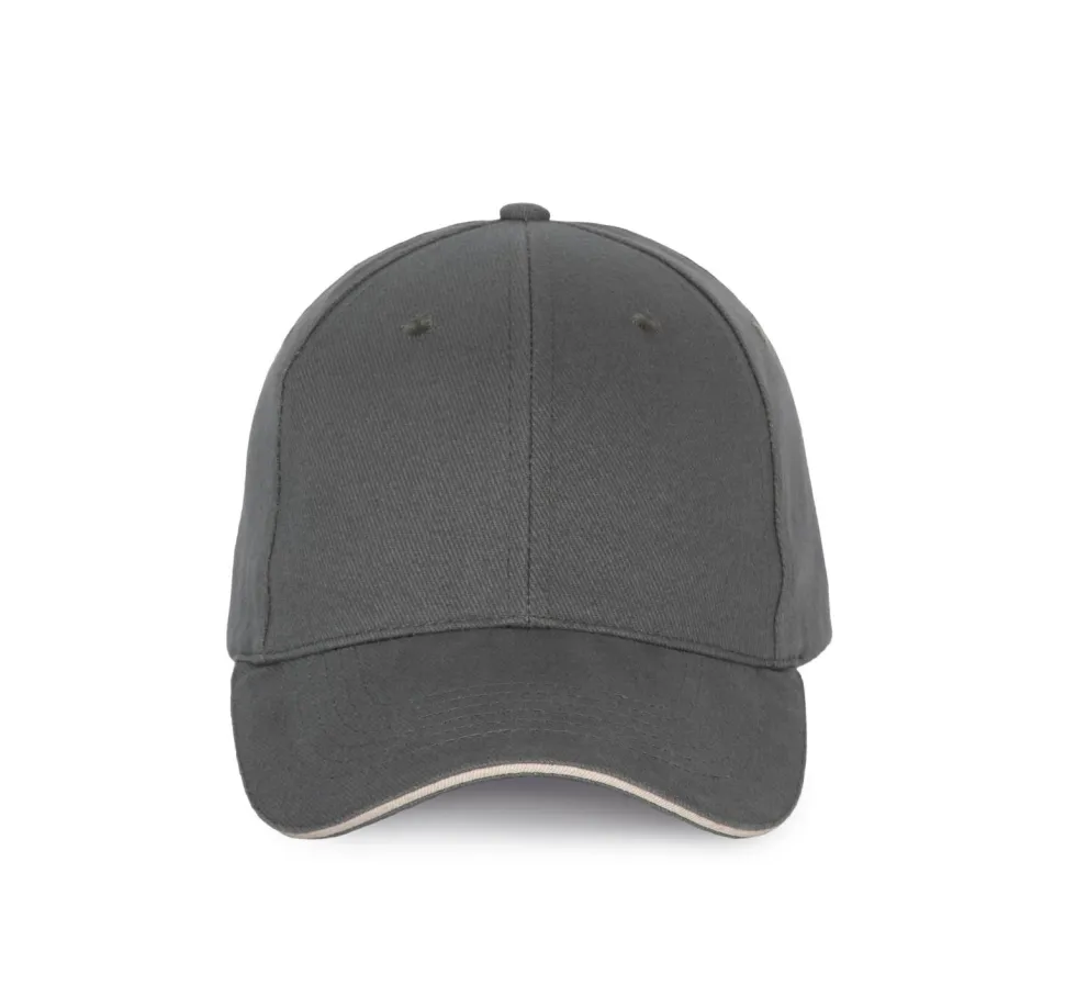K-up KP185 - Casquette avec visière sandwich contrastée - 6 panneaux