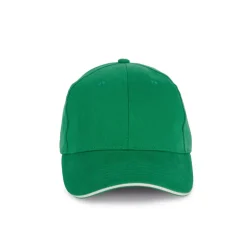 K-up KP198 - Casquette en Coton Bio à Visière Contrastée - 6 Panneaux