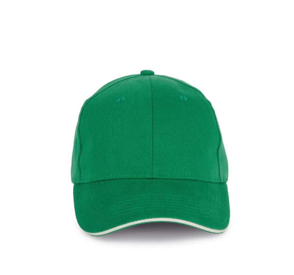 K-up KP198 - Casquette en Coton Bio à Visière Contrastée - 6 Panneaux