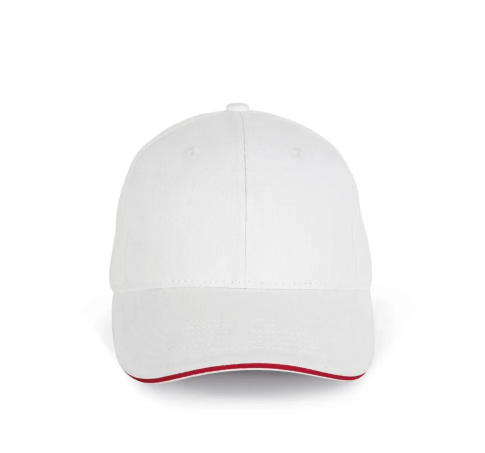 K-up KP198 - Casquette en Coton Bio à Visière Contrastée - 6 Panneaux
