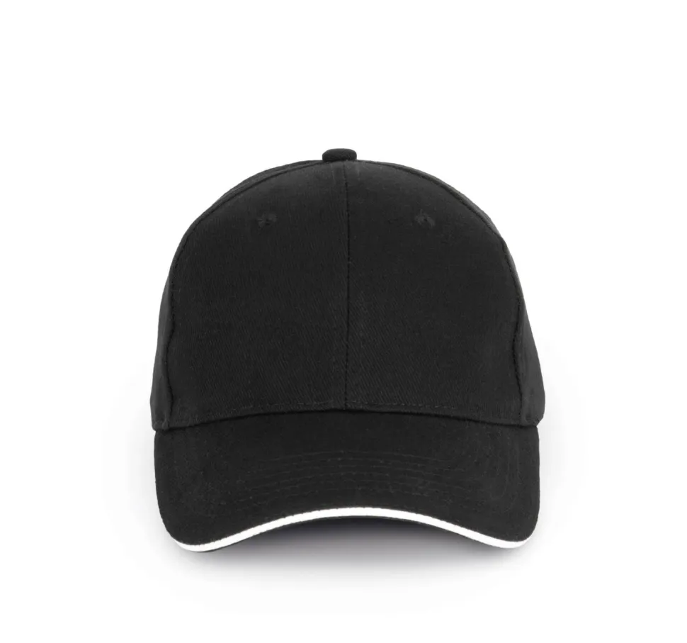 K-up KP198 - Casquette en Coton Bio à Visière Contrastée - 6 Panneaux