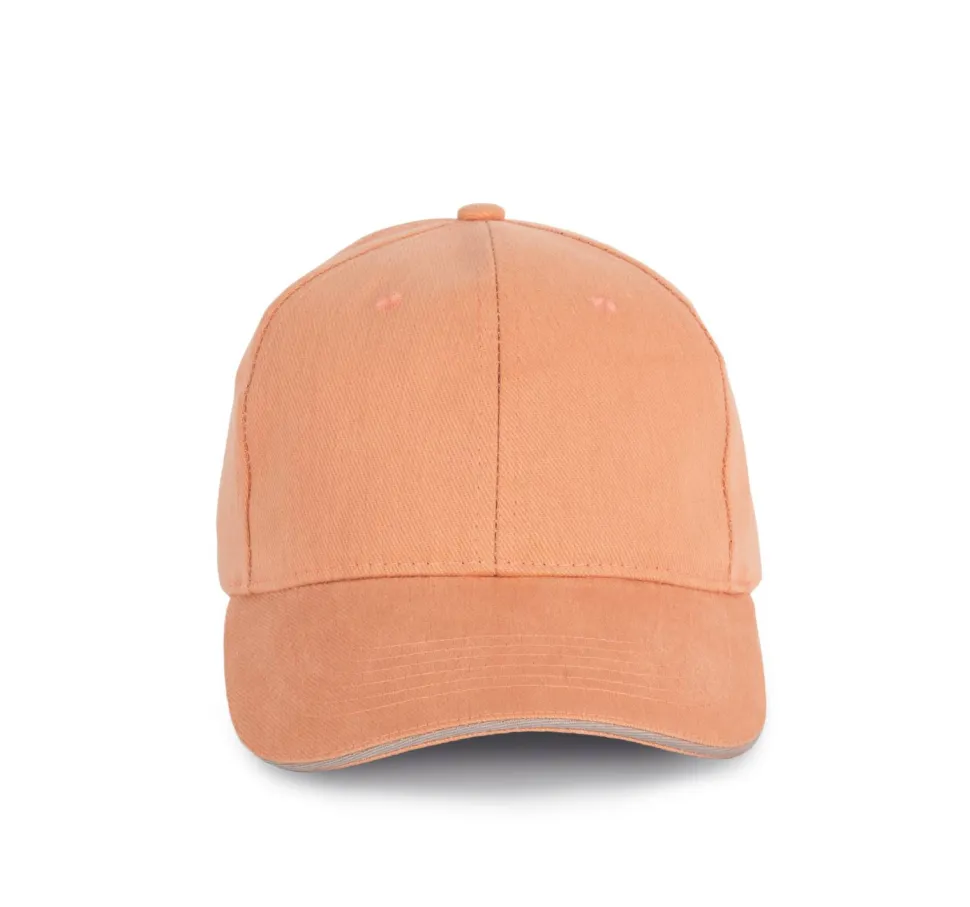 K-up KP198 - Casquette en Coton Bio à Visière Contrastée - 6 Panneaux