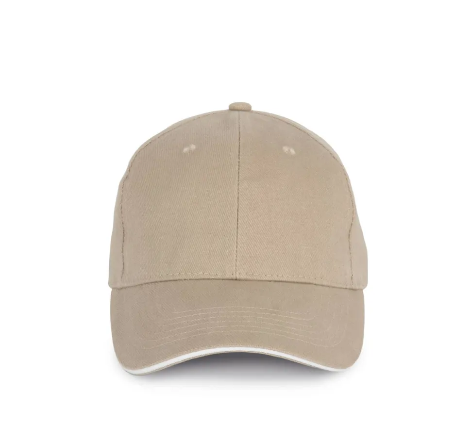 K-up KP198 - Casquette en Coton Bio à Visière Contrastée - 6 Panneaux
