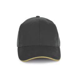 K-up KP198 - Casquette en Coton Bio à Visière Contrastée - 6 Panneaux