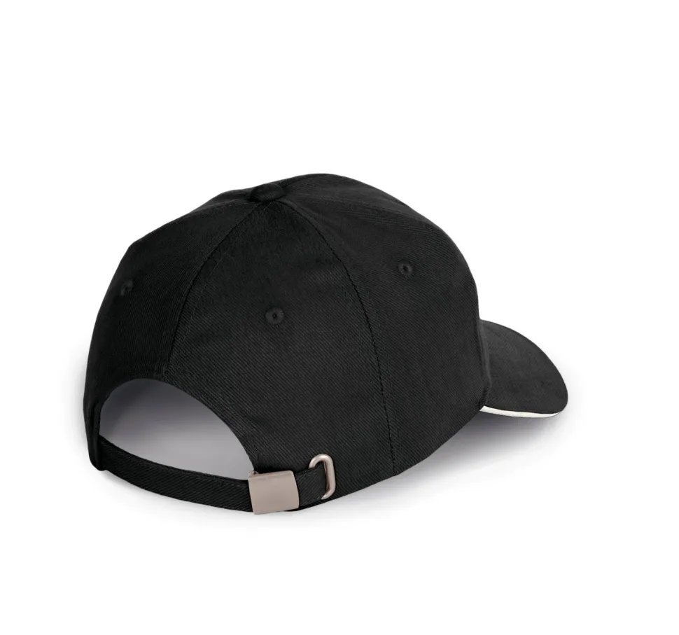 K-up KP198 - Casquette en Coton Bio à Visière Contrastée - 6 Panneaux