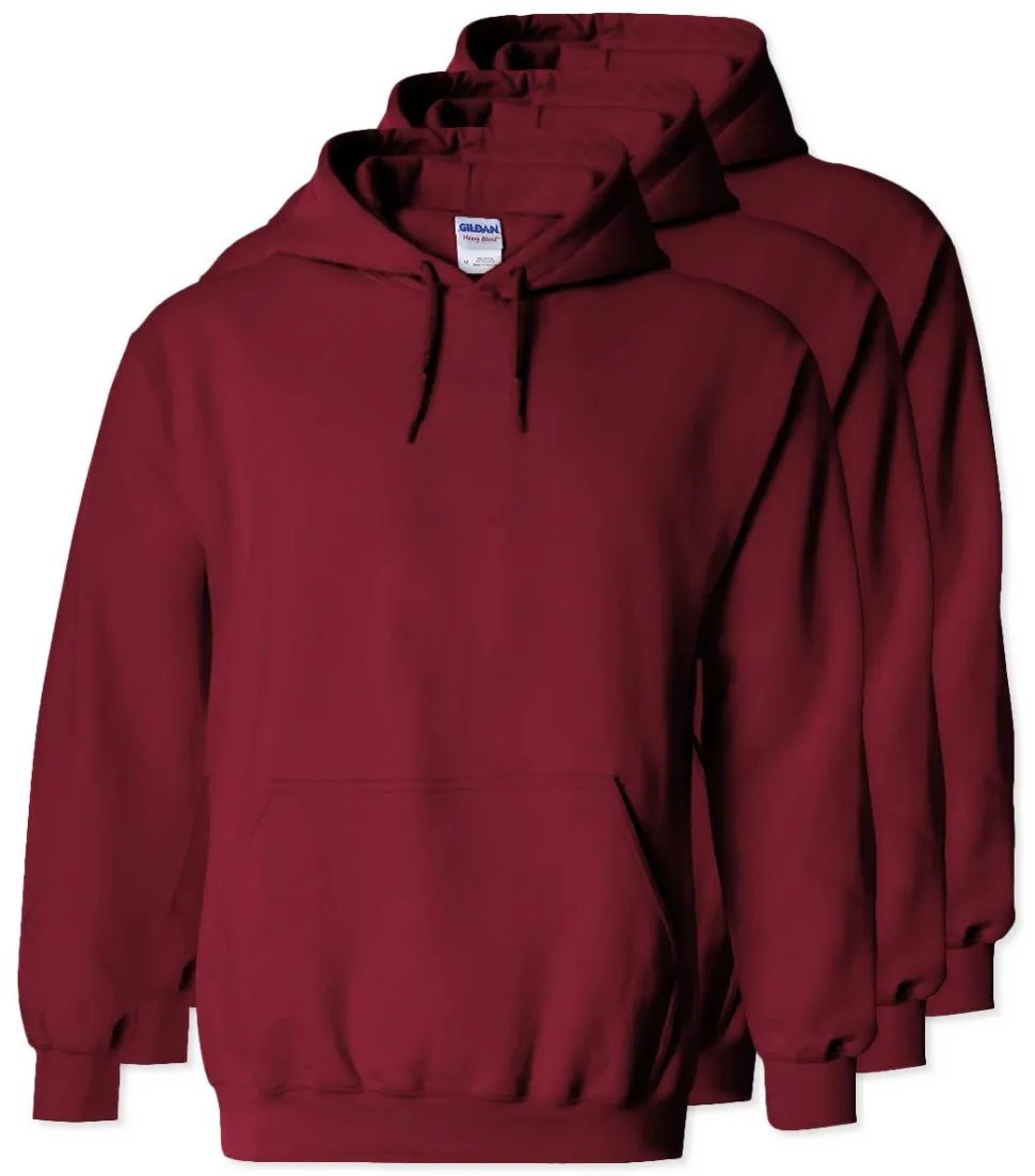 Lot de 3 Gildan 18500 - Sweat à capuche en molleton Heavy Blend