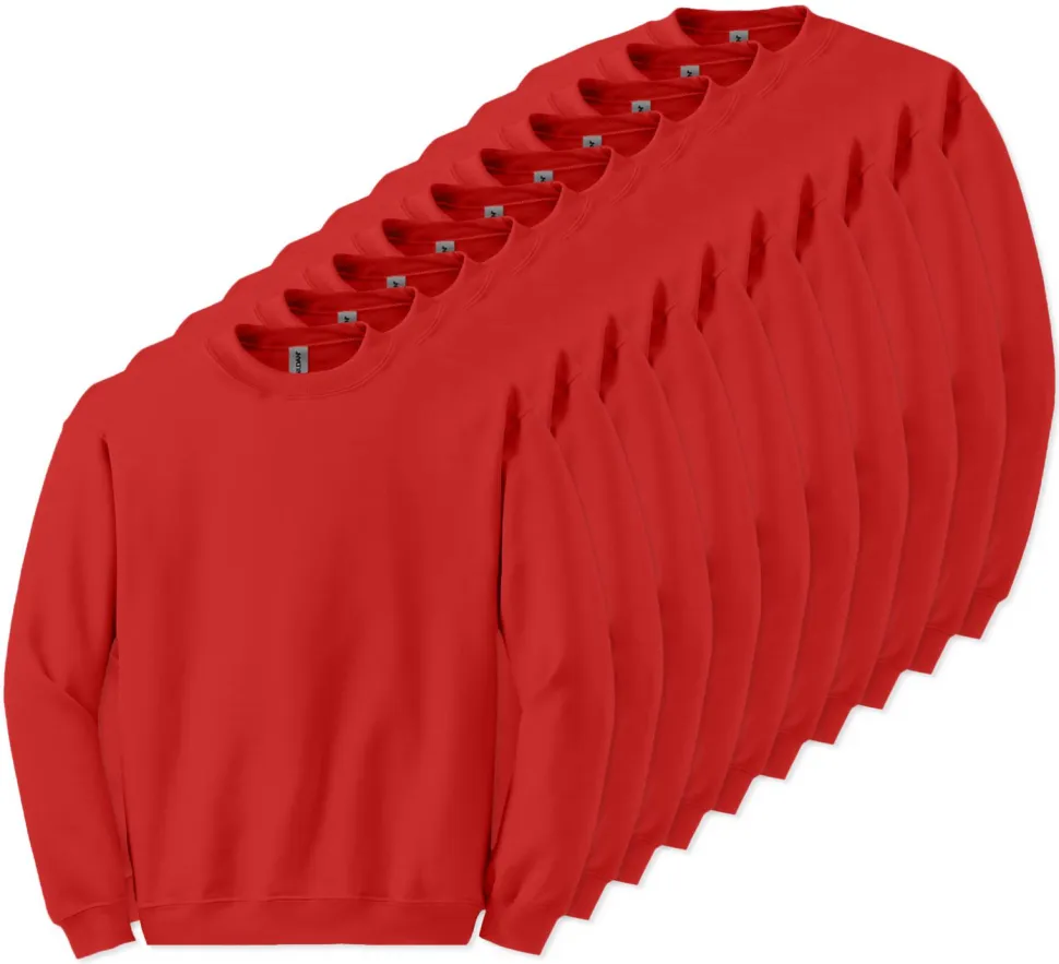 Lot de 10 Gildan 18000 - Sweat-shirt à col rond