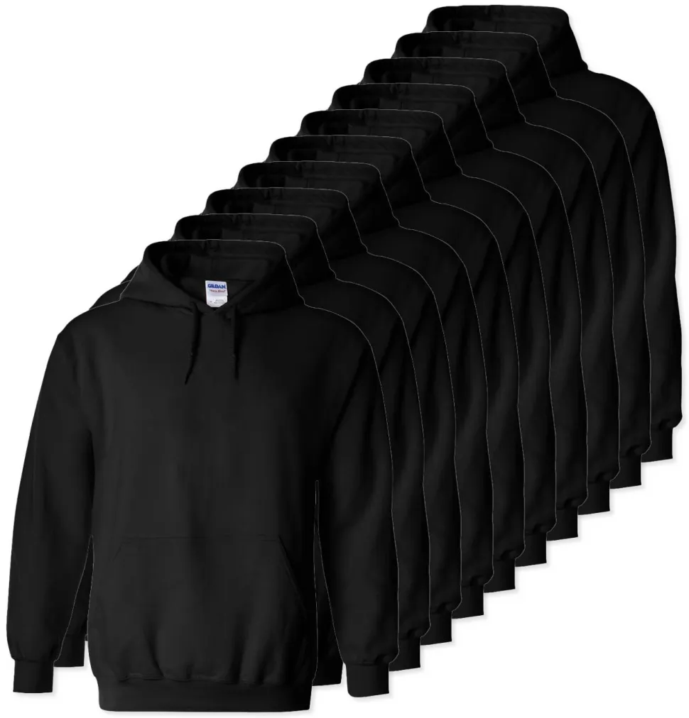 Lot de 10 Gildan 18500 - Sweatshirt à capuche en molleton épais