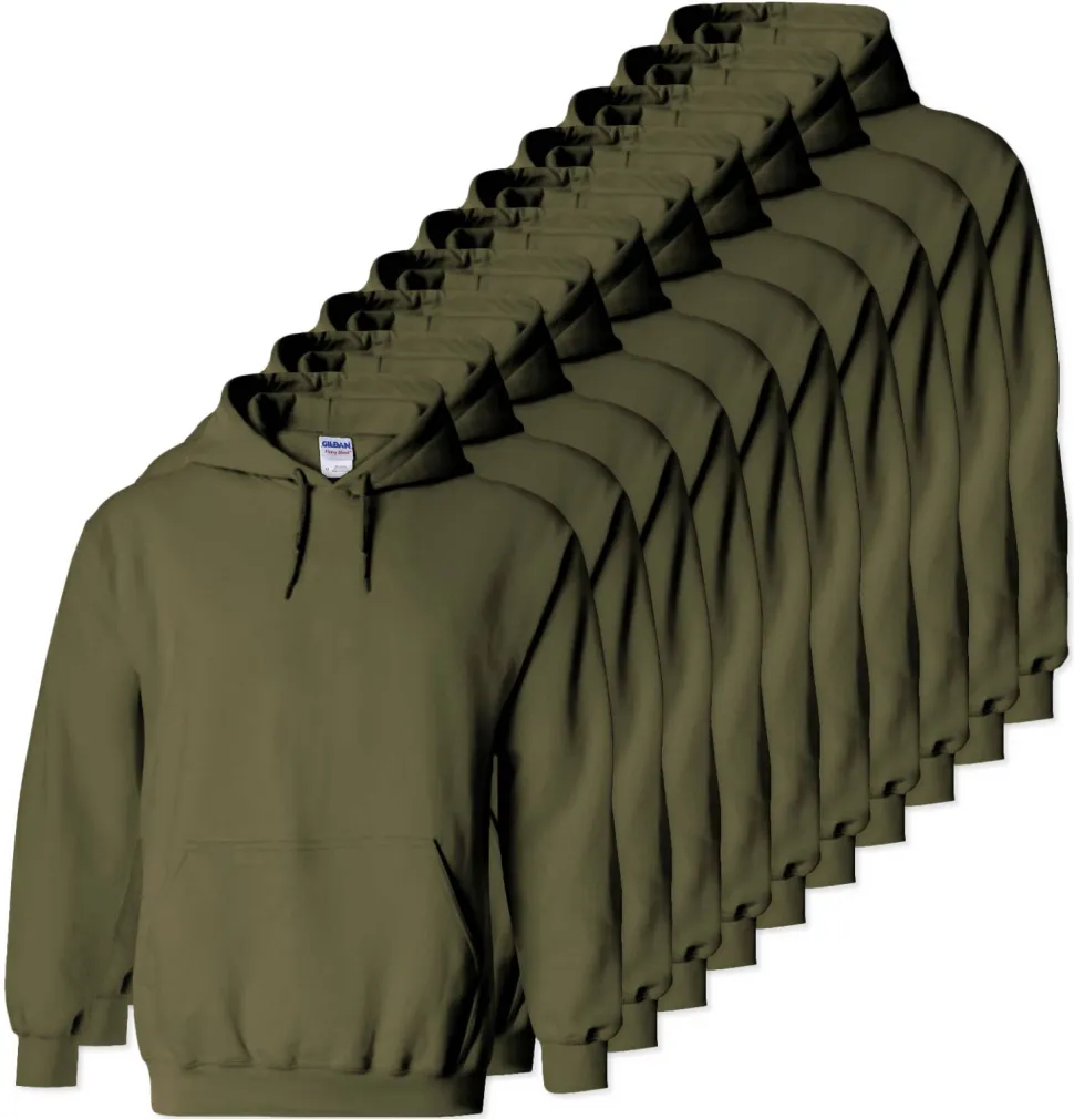Lot de 10 Gildan 18500 - Sweatshirt à capuche en molleton épais