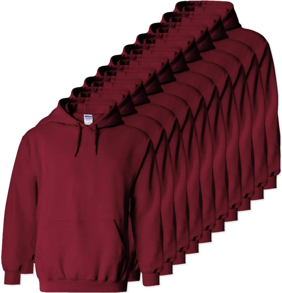 Lot de 10 Gildan 18500 - Sweatshirt à capuche en molleton épais