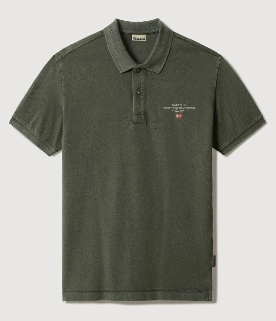 NAPAPIJRI NP0A4GDL - Polo Classique en Coton avec Logo Imprimé