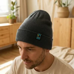NEUTRAL O93056 - Bonnet Tricoté Chaud en Coton Bio pour Hommes