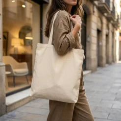 NEWGEN NG110 - Sac shopping en coton recyclé avec soufflet
