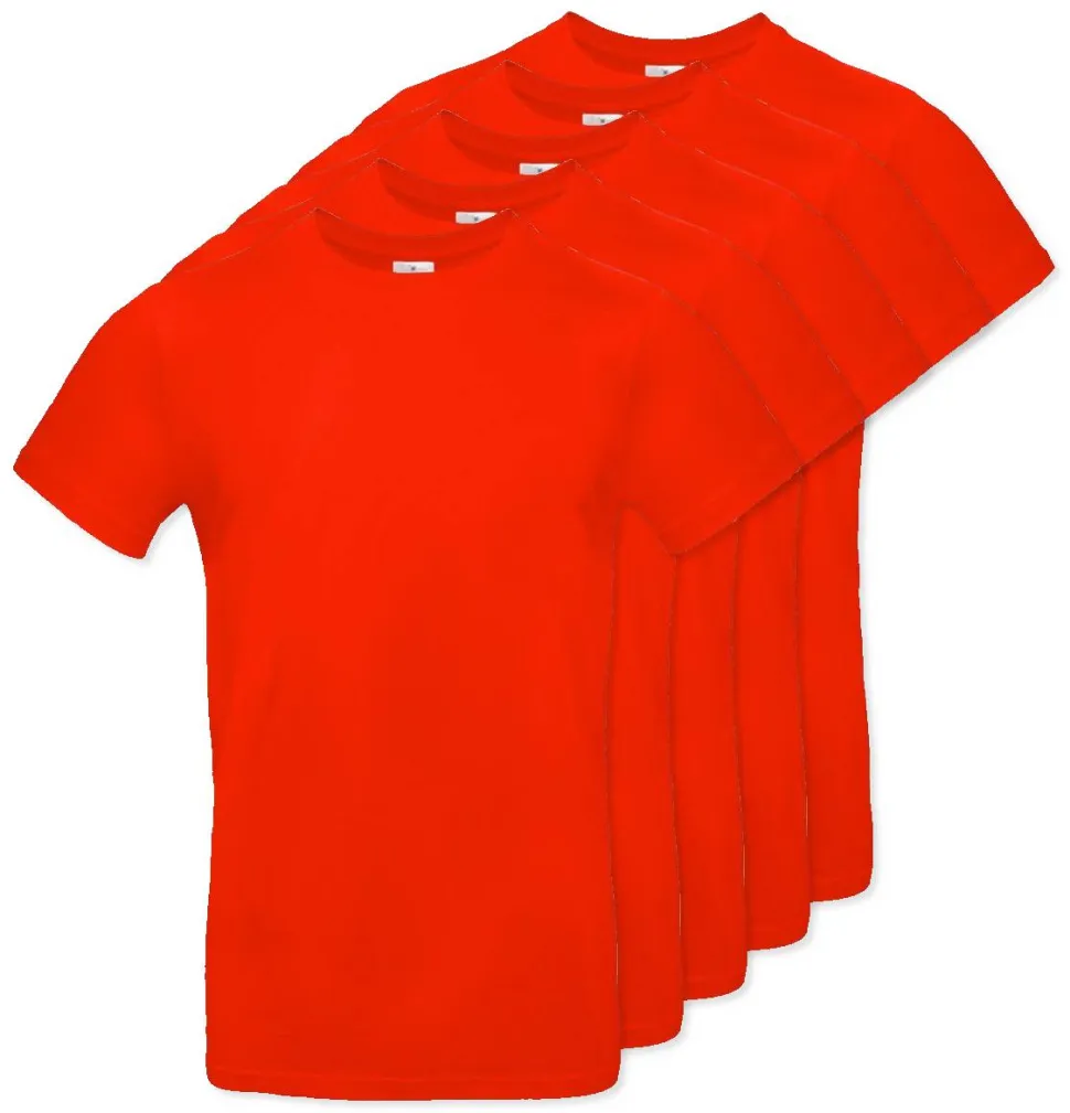 Pack de 5 B&C BC03T - Tee-Shirt Homme 100% Coton