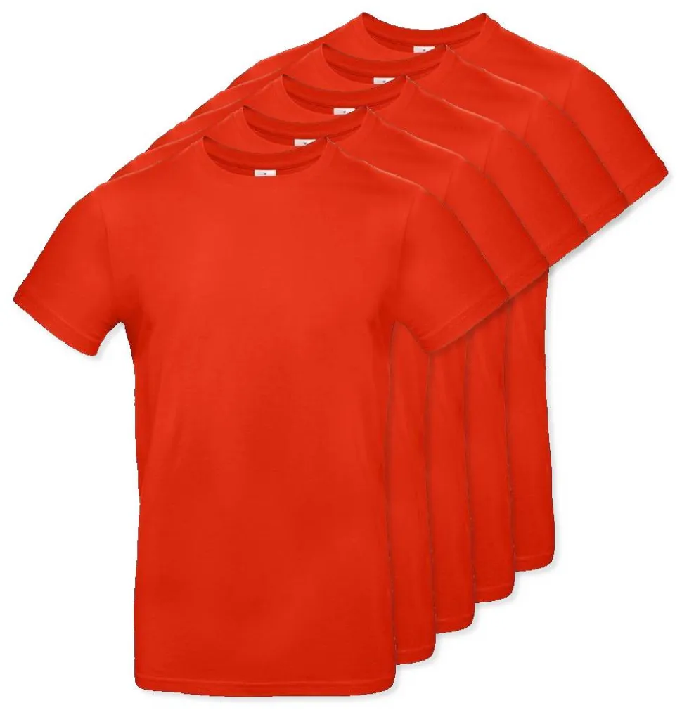Pack de 5 B&C BC03T - Tee-Shirt Homme 100% Coton