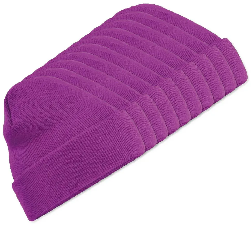 Pack de 10 Beechfield BF045 - Bonnet Hiver Unisexe avec Rabat Confortable