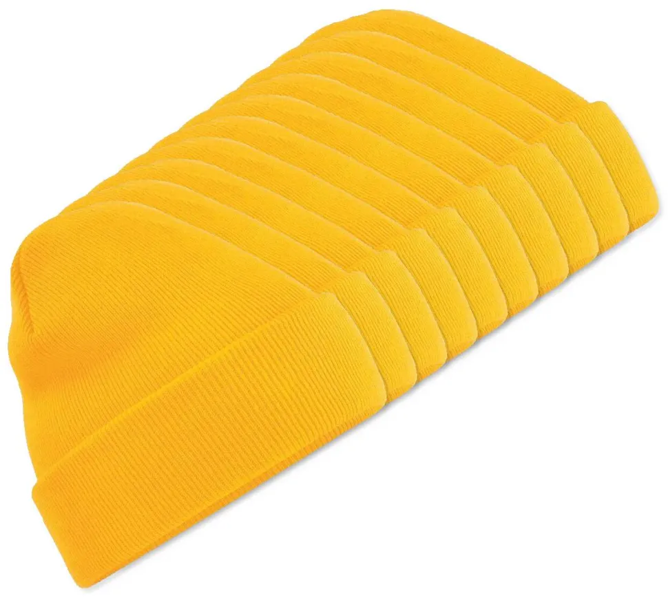 Pack de 10 Beechfield BF045 - Bonnet Hiver Unisexe avec Rabat Confortable